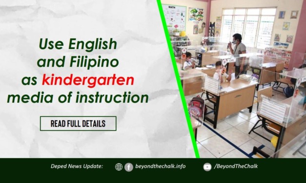 Kindergarten Media of Instruction: Use English and Filipino