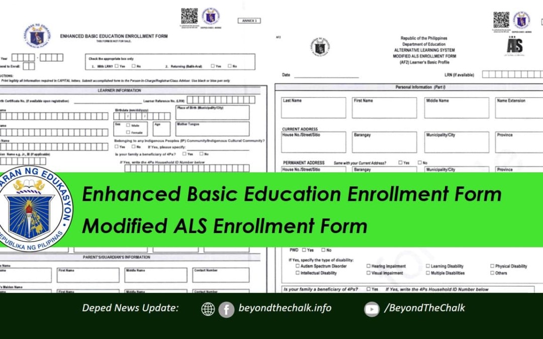 NEW!!! Download the Enhanced Basic Education Enrolment Form