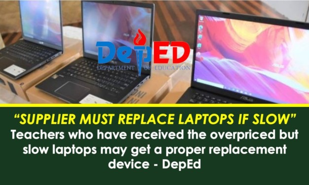 “Supplier must replace laptops if slow” – DepEd on the issue overpriced laptops given to teachers