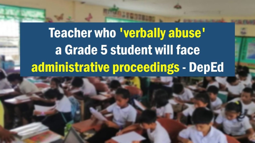 Teacher Who ‘verbally Abuse’ A Grade 5 Student Will Face Administrative ...