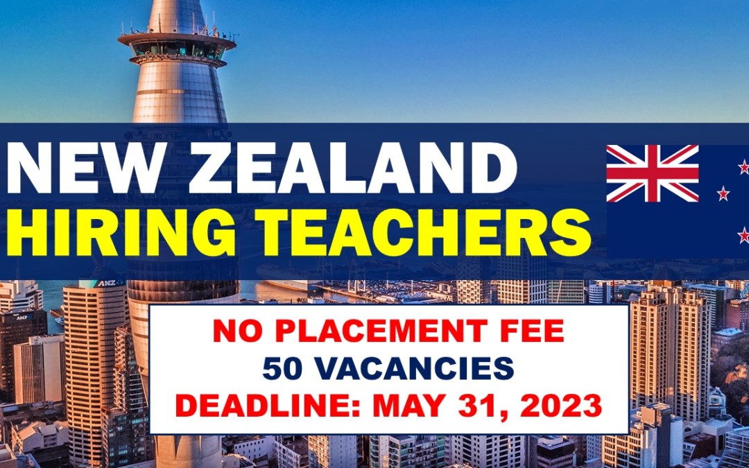 NEW ZEALAND URGENTLY HIRING TEACHERS – Apply now!