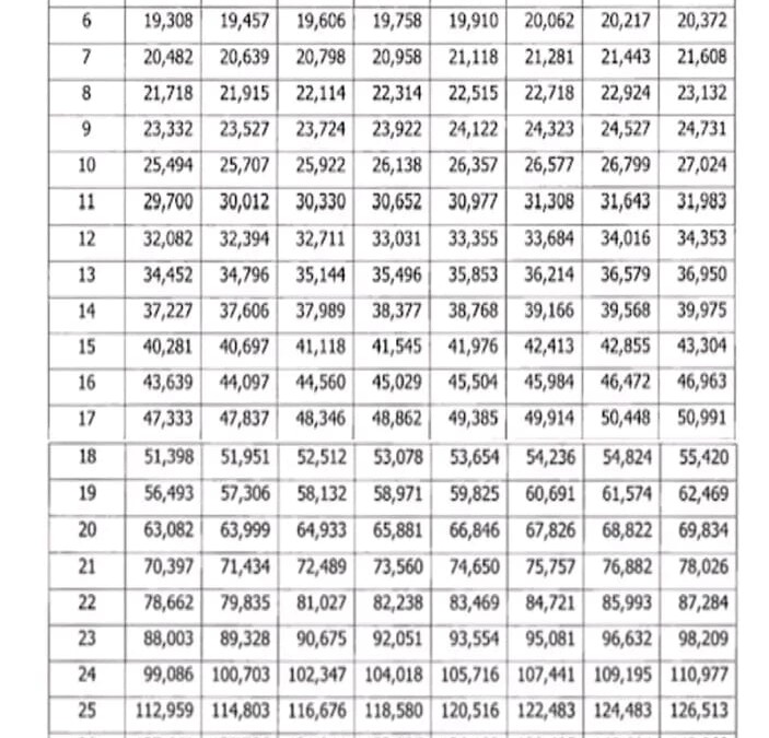 Proposed Salary Increases 2024 – Salary Standardization VI